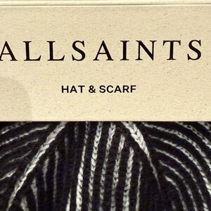 All Saints Monochrome Striped Hat and Scarf Set